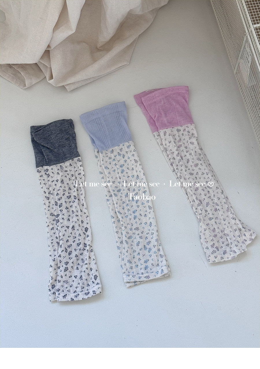 LET ME SEE - Floral Retro Cream Leg Warmers socks let me see