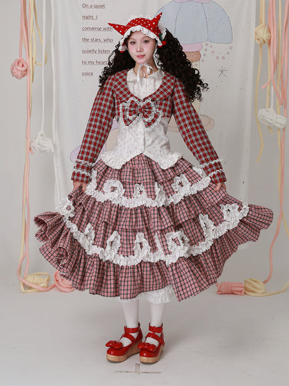 SOS MEME CLUB - Kawaii Skirt Showa Retro Layered Cake Skirt skirt SOS MEME CLUB