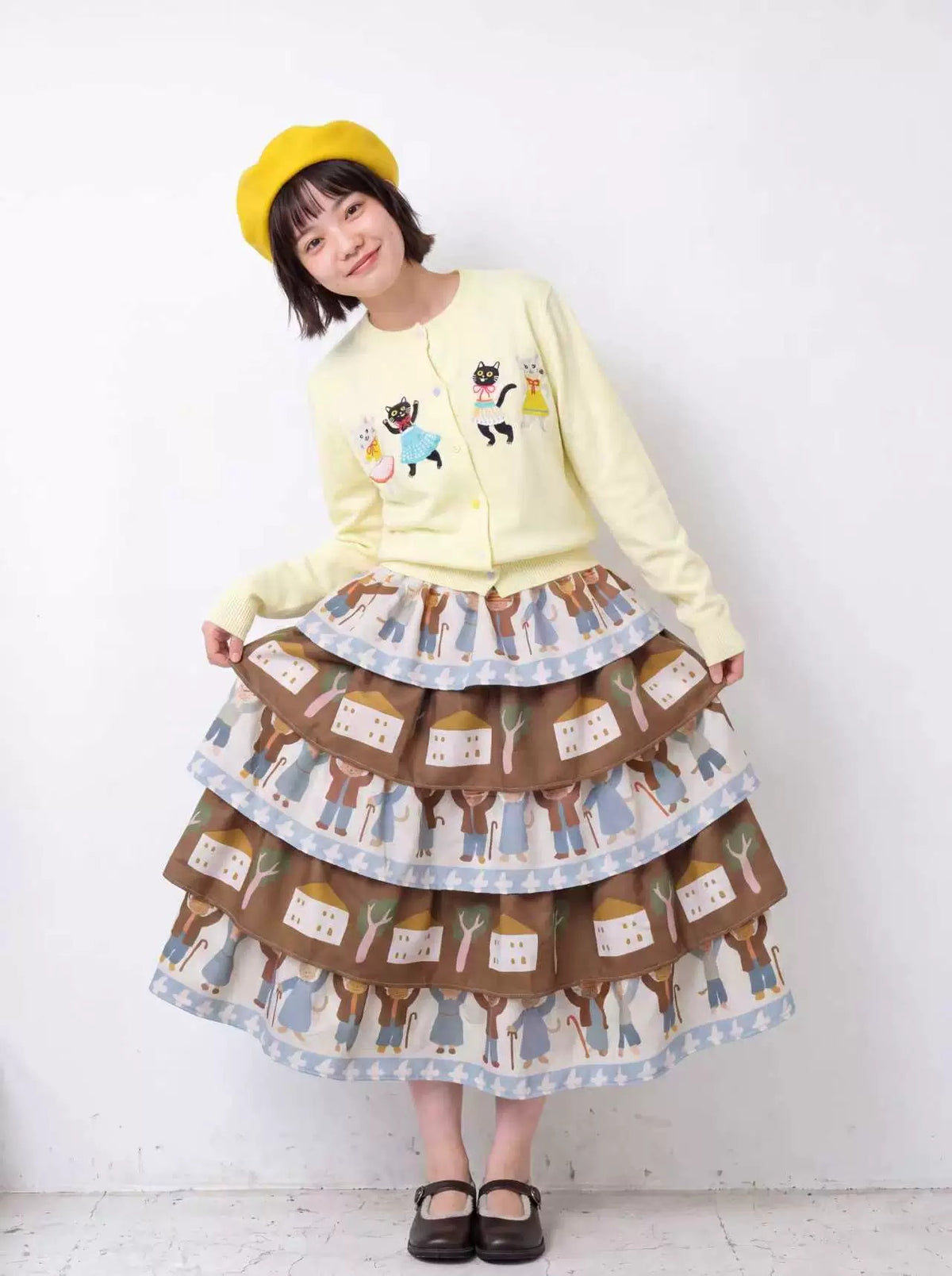 MeowMeow Bug - Vintage Farm Cat Layered Cake Skirt skirt MeowMeow Bug