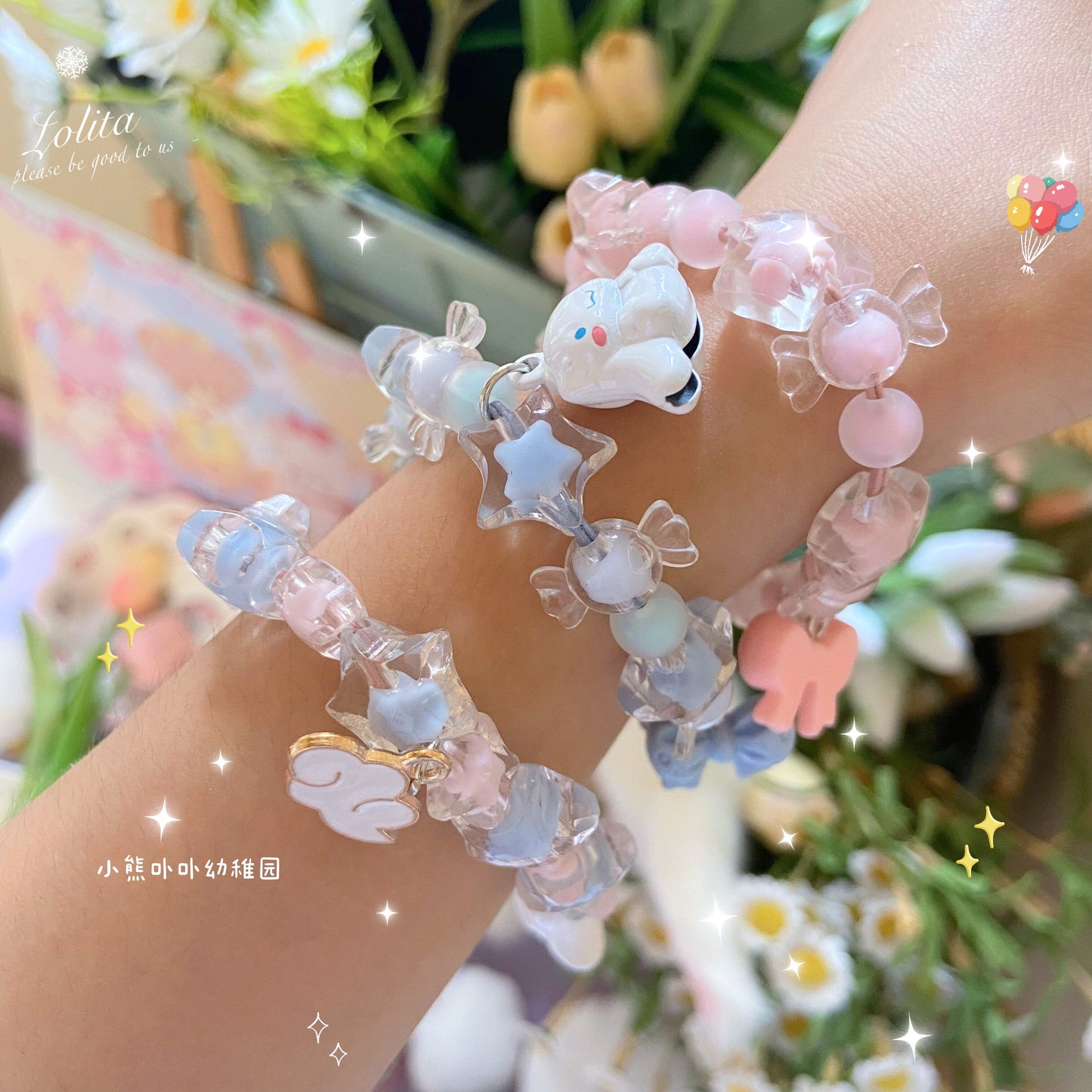 Bear Doll Handmade Decora Bracelet | Kawaii Dopamine Beaded Jewelry bracelet Bear Doll