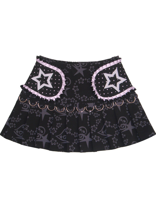 RustSet - Star Polka Dot Pleated Skirt skirt rustset S