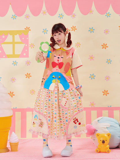 NIKKOU - Animal Embroidered Lace Skirt skirt Nikkou home
