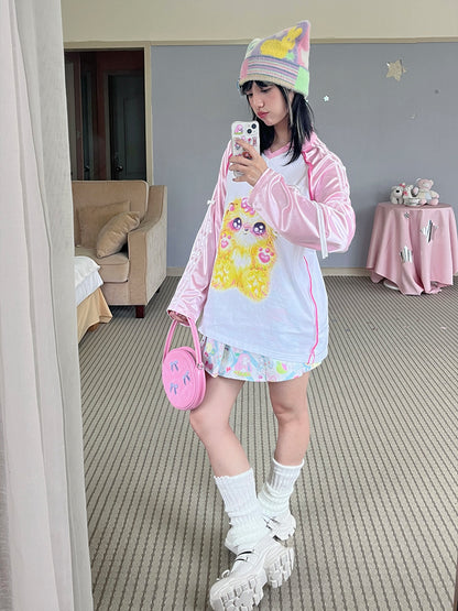 Hashtag DDD - Y2K Oversized Polo Shih Tzu Print Jersey shirt Hashtag DDD