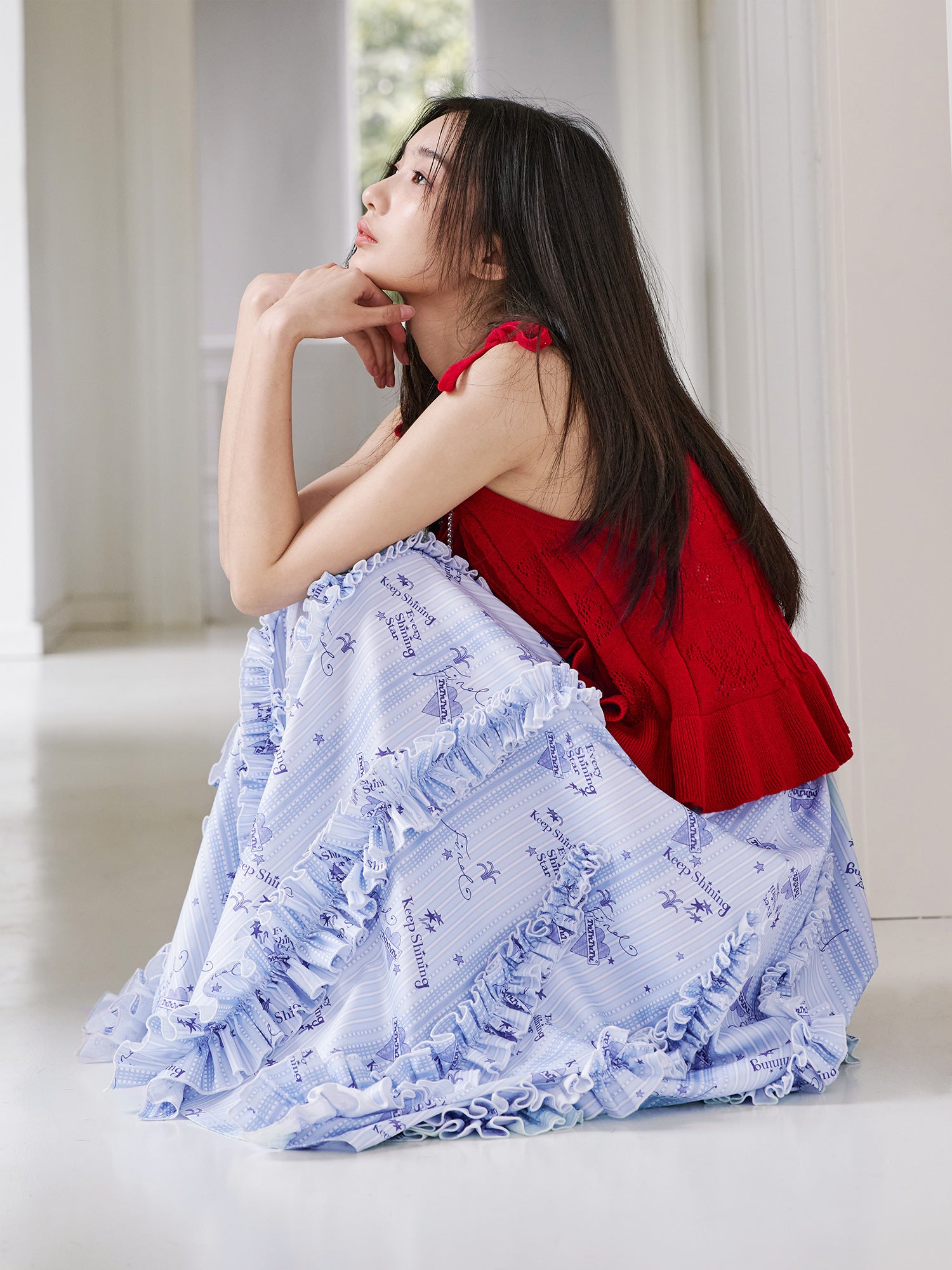 tntntutu Red Knitted Cami Butterfly Bow Camisole Cute Summer Cami camisole tntntutu