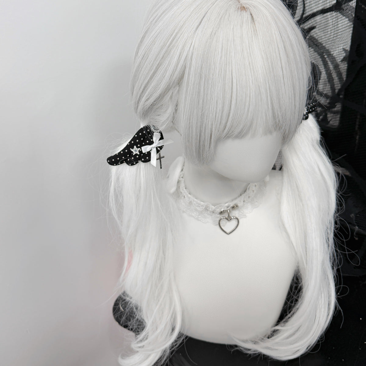 1Gangster Inn - Vintage Polka Dot Angel Wing Hair Clip accessory 1GASTERINN