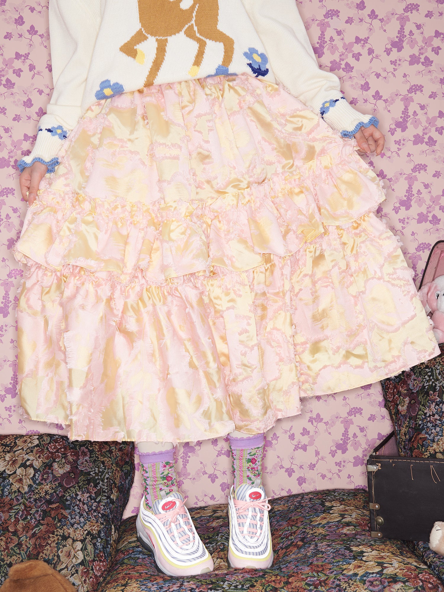 tntntutu - Kawaii Layered Ruffle Woven Skirt skirt tntntutu