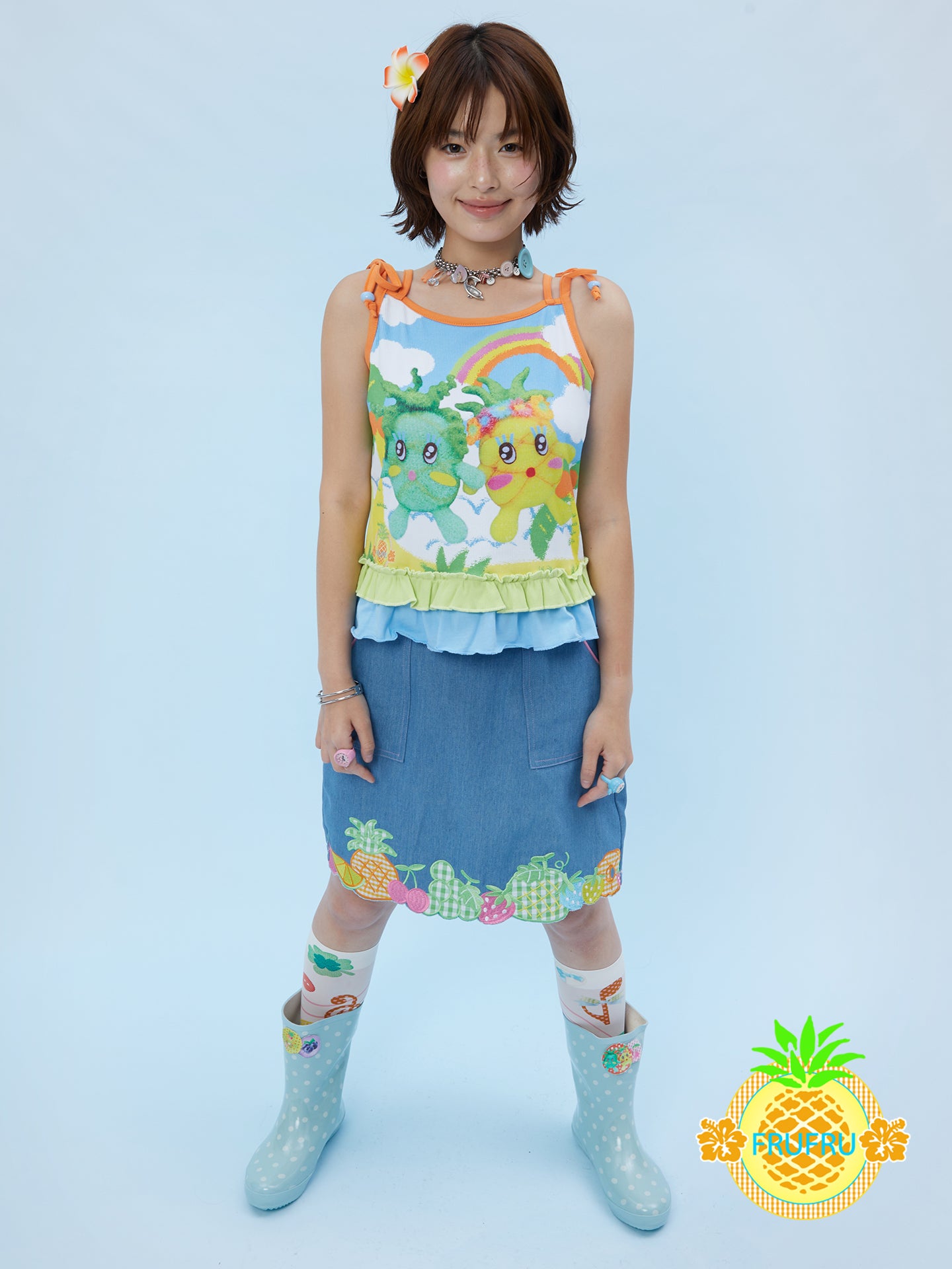 Frufru Cartoon Knit Doll Vest Top | Kawaii Sleeveless Cotton Camisole camisole frufru