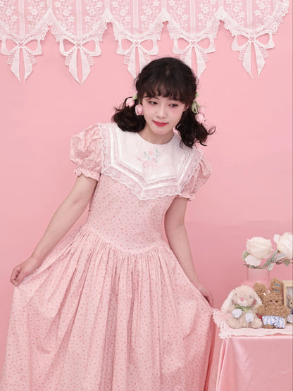 SemenCoicis - Kawaii Floral Sailor Dress dress SemenCoicis