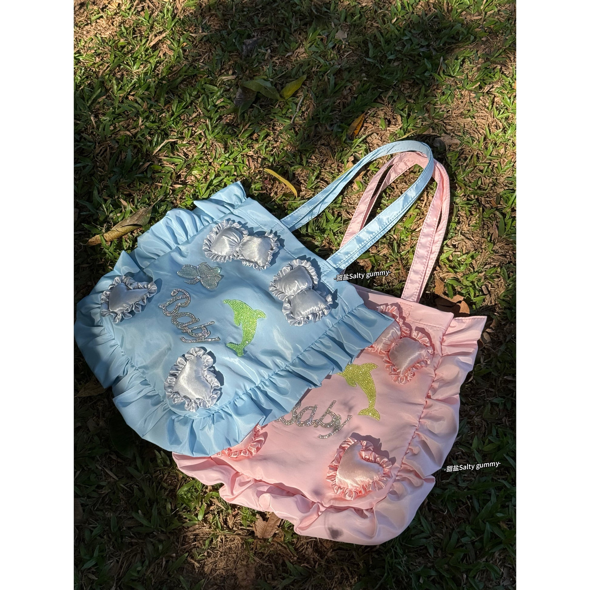 Salty Gummy - Satin Ruffle Tote Bag bag Salty Gummy