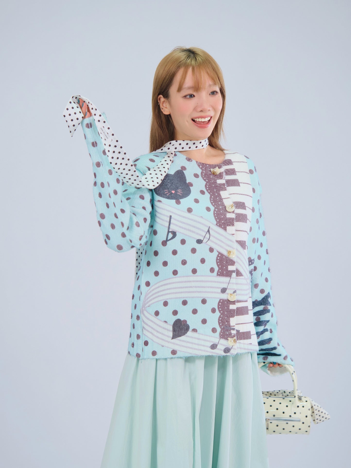 MeowMeow Bug - Y2K Knit Cardigan Cropped Soft Slim Fit