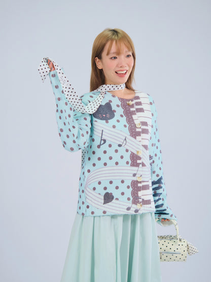 MeowMeow Bug - Y2K Knit Cardigan Cropped Soft Slim Fit