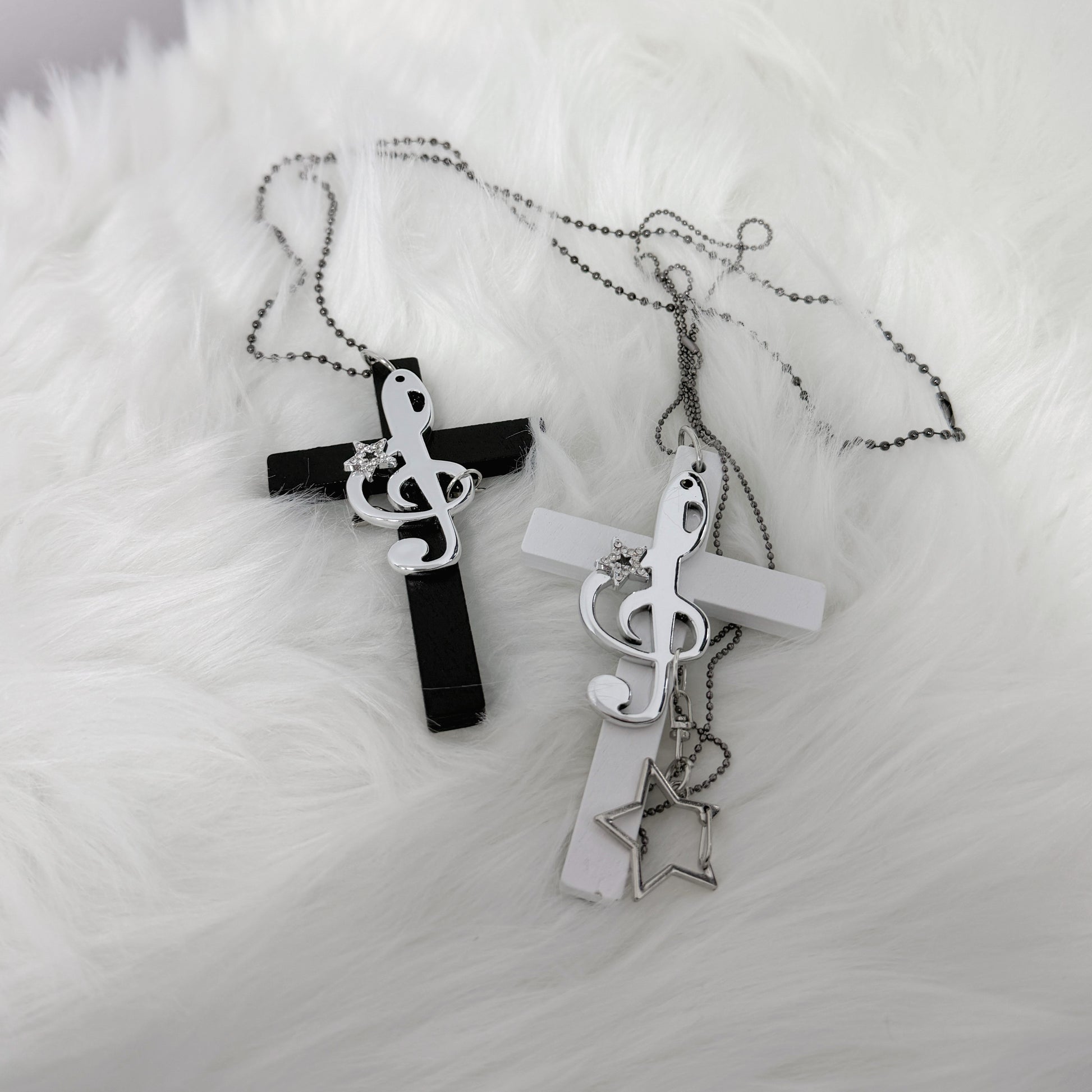 1Gangster Inn - Vintage Cross Music Note Punk Necklace necklace 1GASTERINN