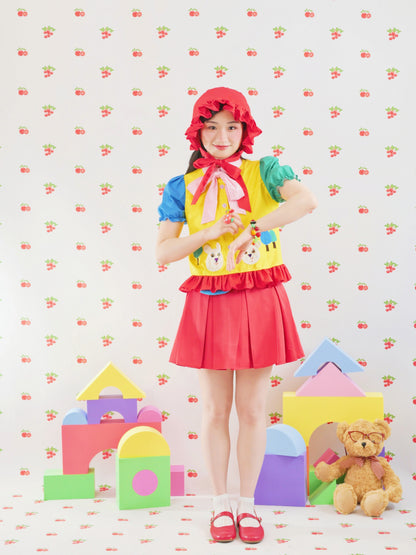 GOODBABY - Color Block Bear Shirt Hat set goodbaby