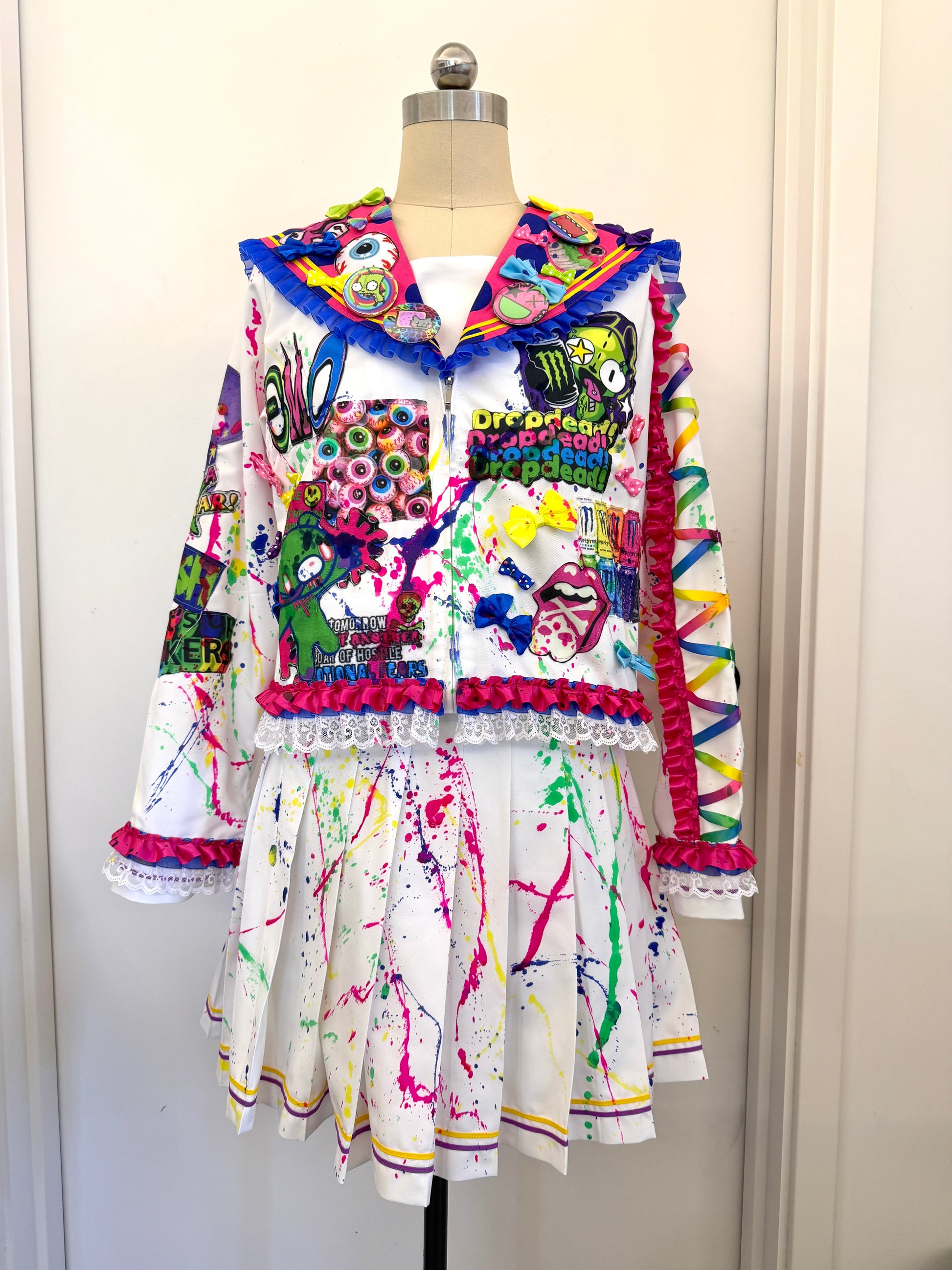 RedDevil - Colorful Decora Kei Sailor Uniform Set set Red Devil