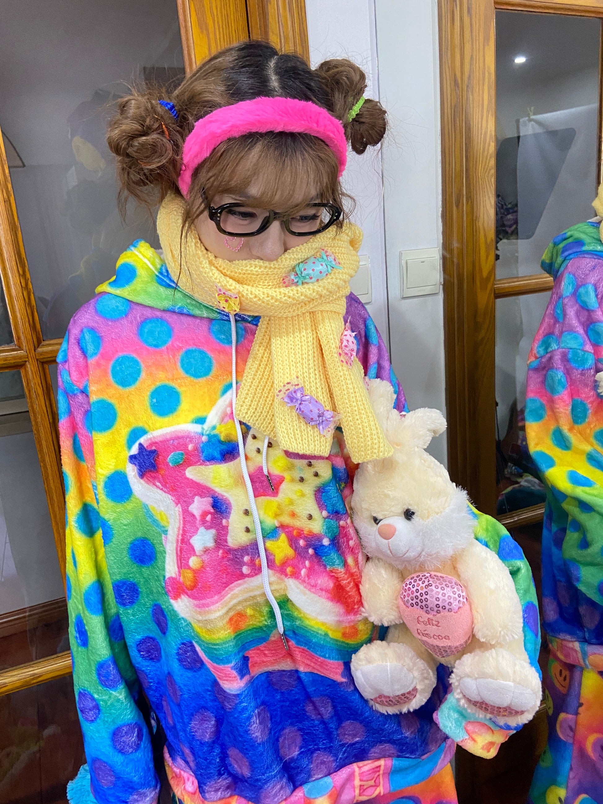 Leerroo - Kawaii Y2K Yellow Knit Scarf scarf Leerroo