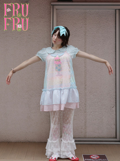 frufru - Lace Bow Flare Pants | Y2K Girly Kawaii Japanese Fashion pants frufru