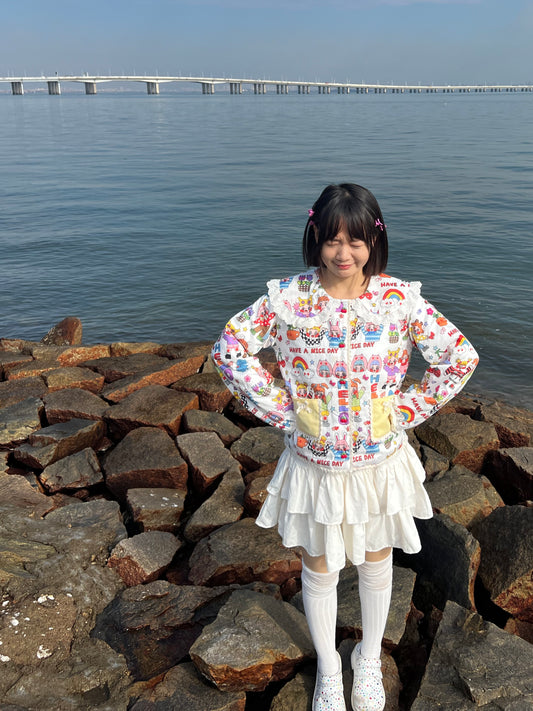 MOOYO Colorful Puffy Cotton Jacket | Cute Harajuku Winter Coat jacket MOOYO White S
