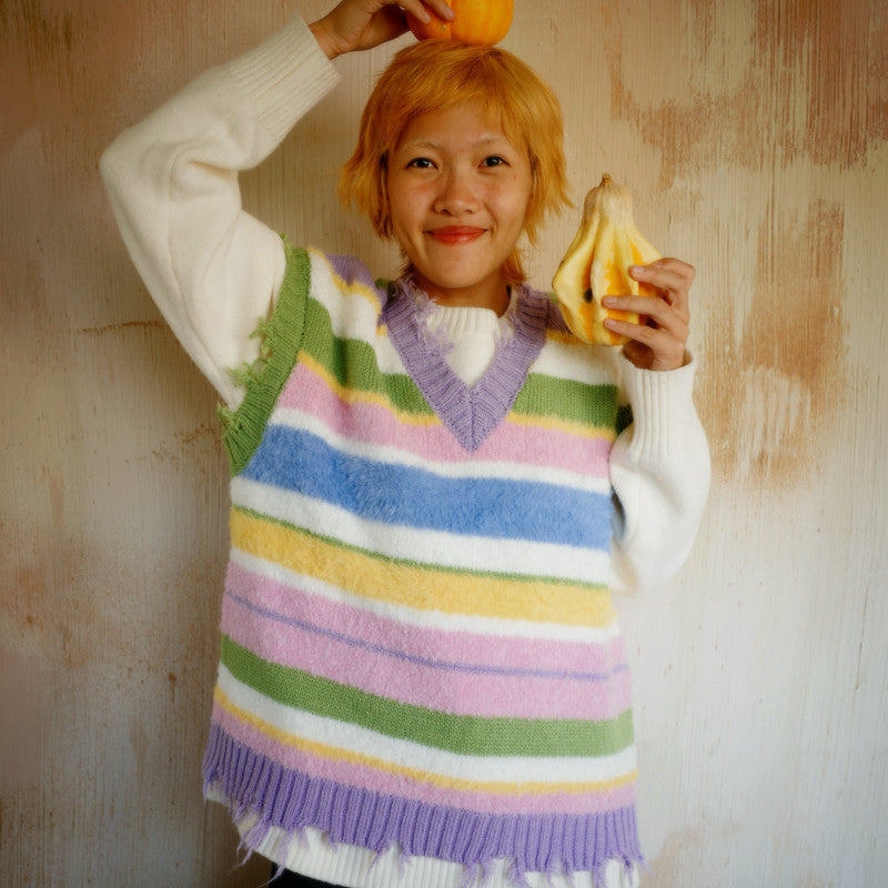 uodycoco – Colorful Striped Knit Vest vest uodycoco