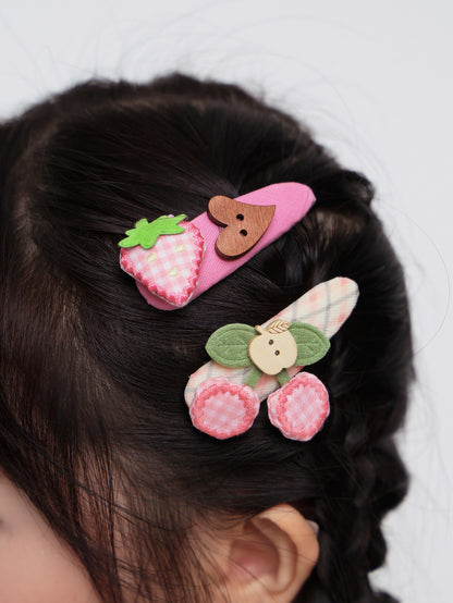 FRUITS - Strawberry Cherry Pink Hair Clip hair clip Fruits