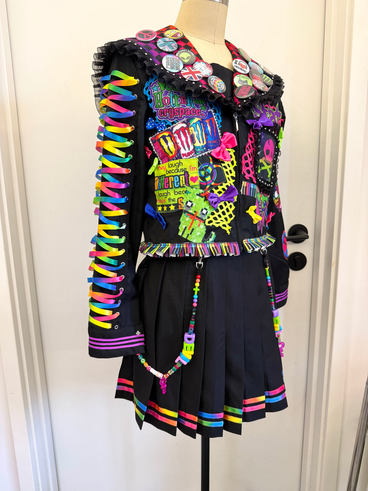 Red Devil - Neon Rainbow Patchwork Sailor Set shirt Red Devil