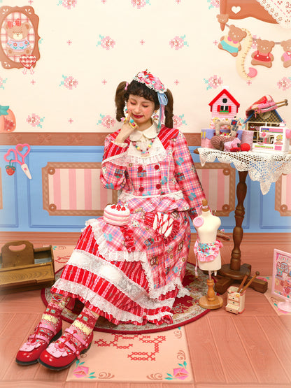 Lutra Jump - Decora Plaid Blazer & Cake Skirt Set set Lutra Jump