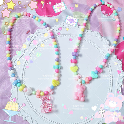 Maojiang - Decora Candy Bear Beaded Necklace necklace maojiang