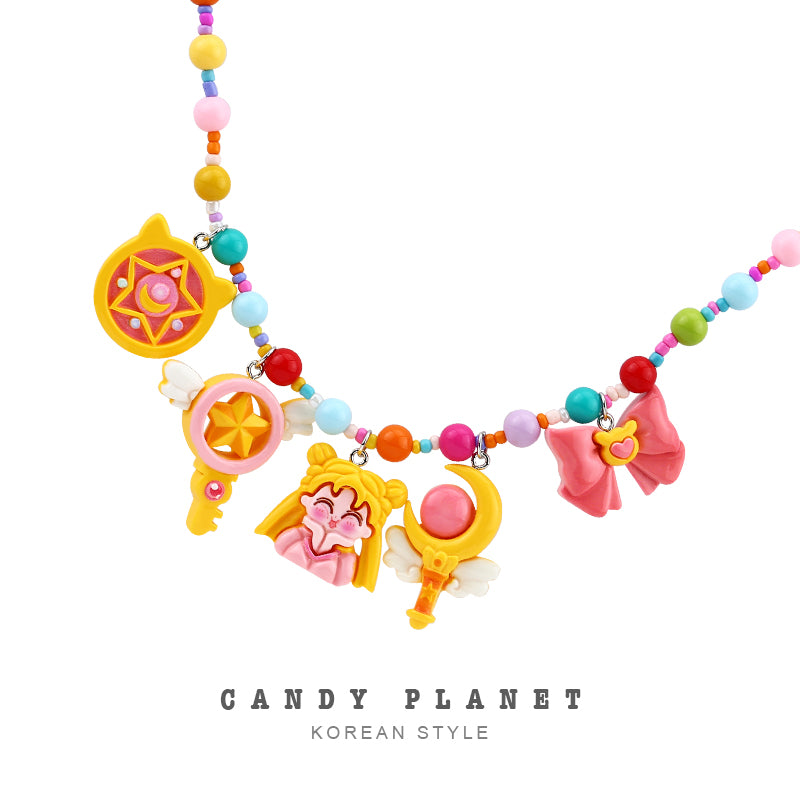 Candy Planet - Decora Kei Sailor Moon Bow Beaded Necklace necklace candy planet