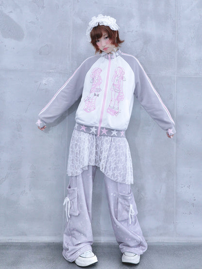 Hashtag DDD - Kawaii Rhinestone Twin-Star Jacket jacket Hashtag DDD