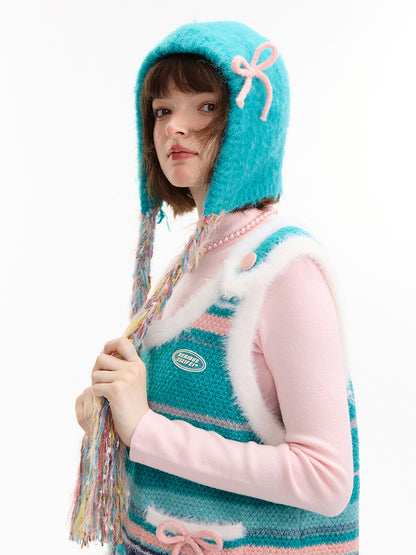 ziziFei - Braided Bow Knit Winter Hat hat ziziFei