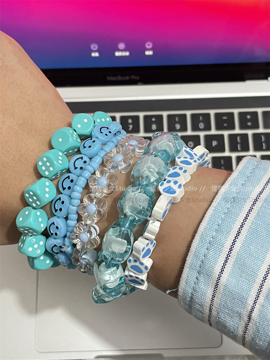 YUMENGIRL - Kawaii Decora Dopamine Bracelet with Candy Colors & Star Charms bracelet YUMENGIRL