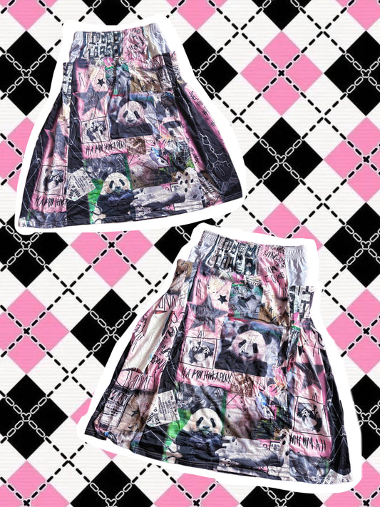 LEERROO - Y2K Panda Print Elastic Midi Skirt skirt Leerroo