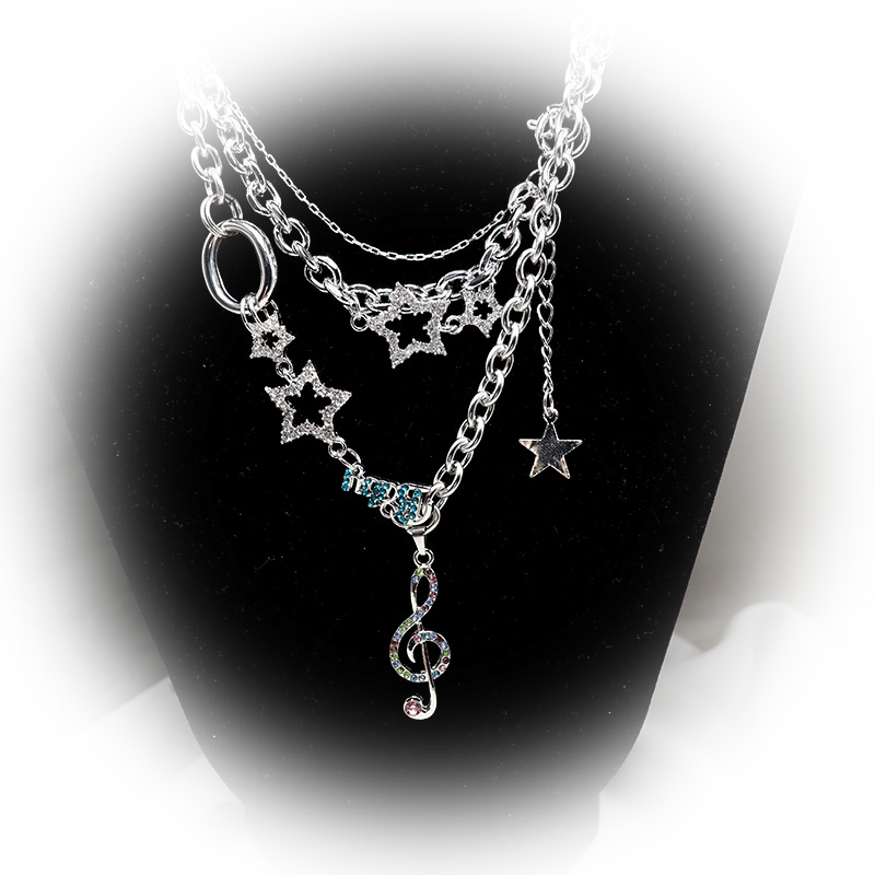 Kiwi Store - Y2K Rhinestone Star Note Necklace necklace kiwi store