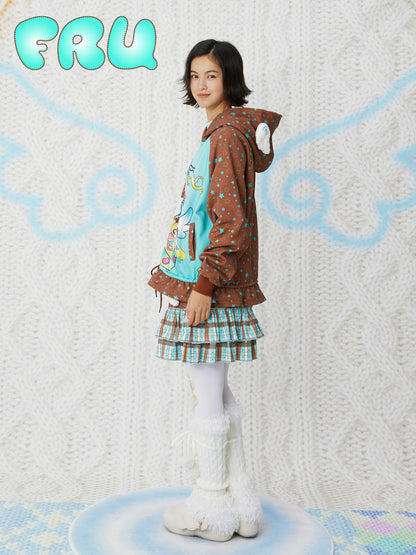 frufru - Mint Chocolate Printed Hoodie Kawaii Loose Fit Cotton Pullover hoodie frufru