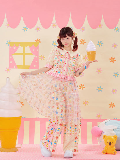 NIKKOU - Lace Organza Puff Dress dress Nikkou home