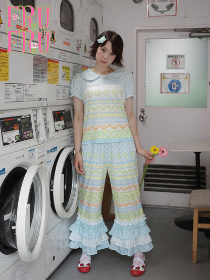 frufru - Fruit Plaid Patchwork Pants | Kawaii Harajuku Summer Fashion pants frufru