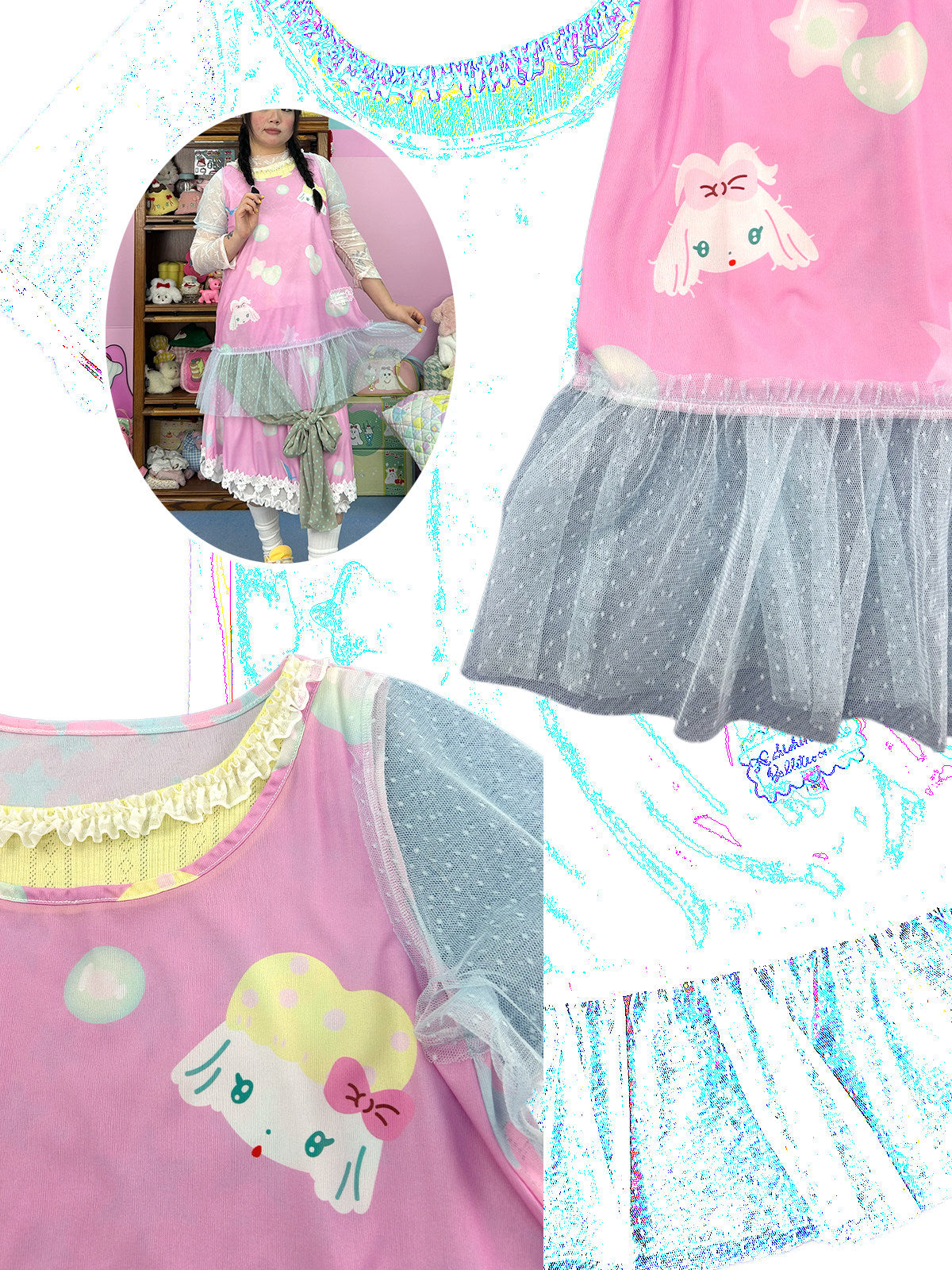 shishihshop - Sheer Layered Mesh Dress dress shishihshop