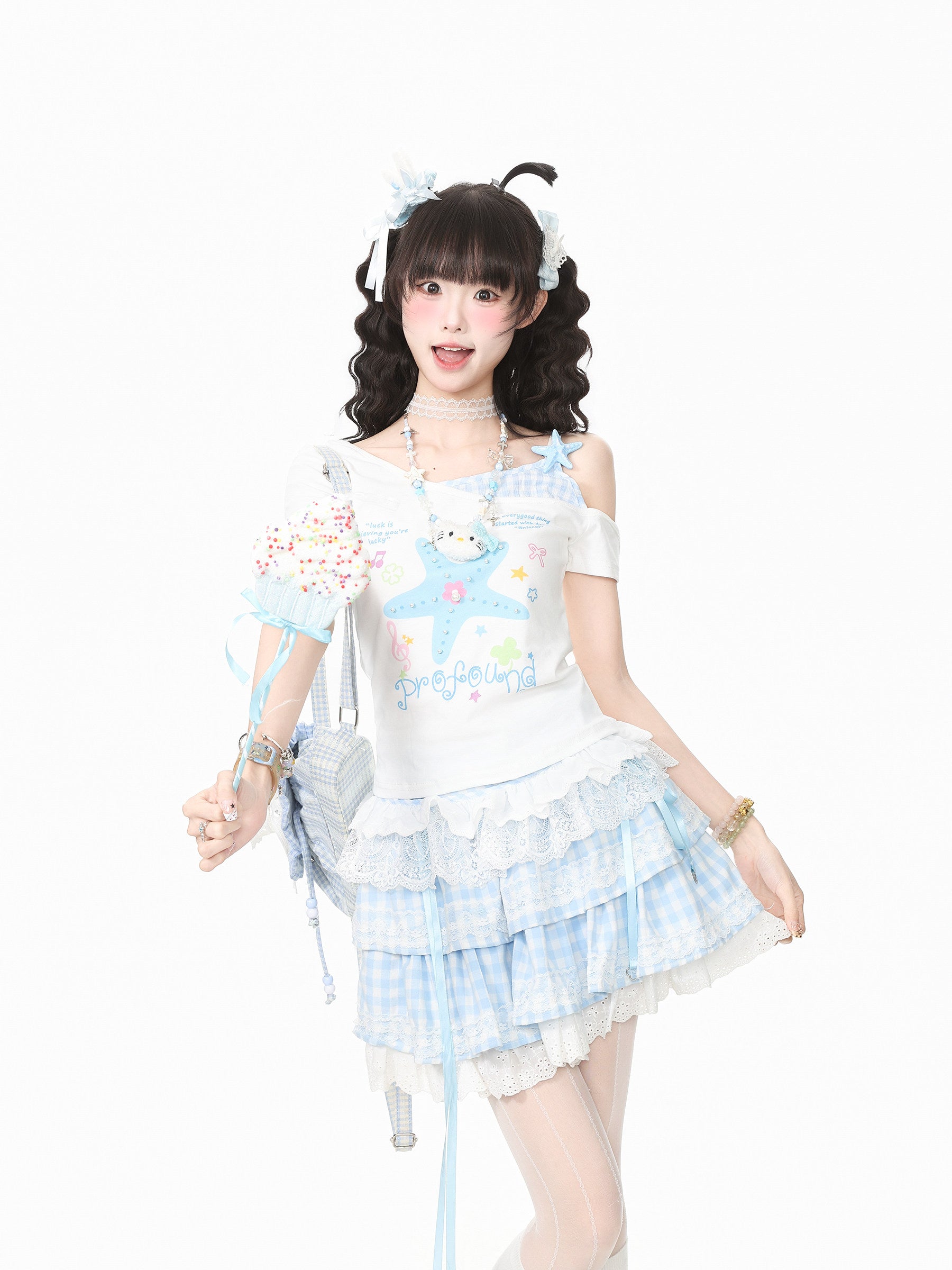 Languid Park - Star Off Shoulder T-Shirt shirt Languid Park