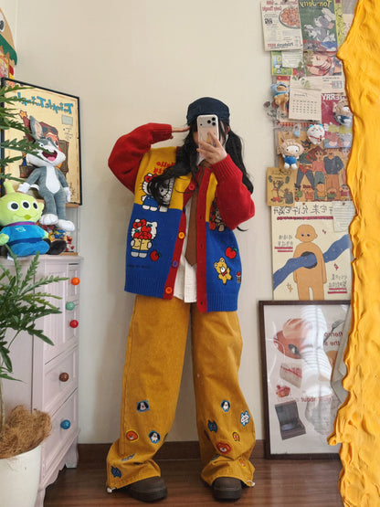 BIBULU - Kidcore Apple Embroidered Cardigan cardigan BIBULU