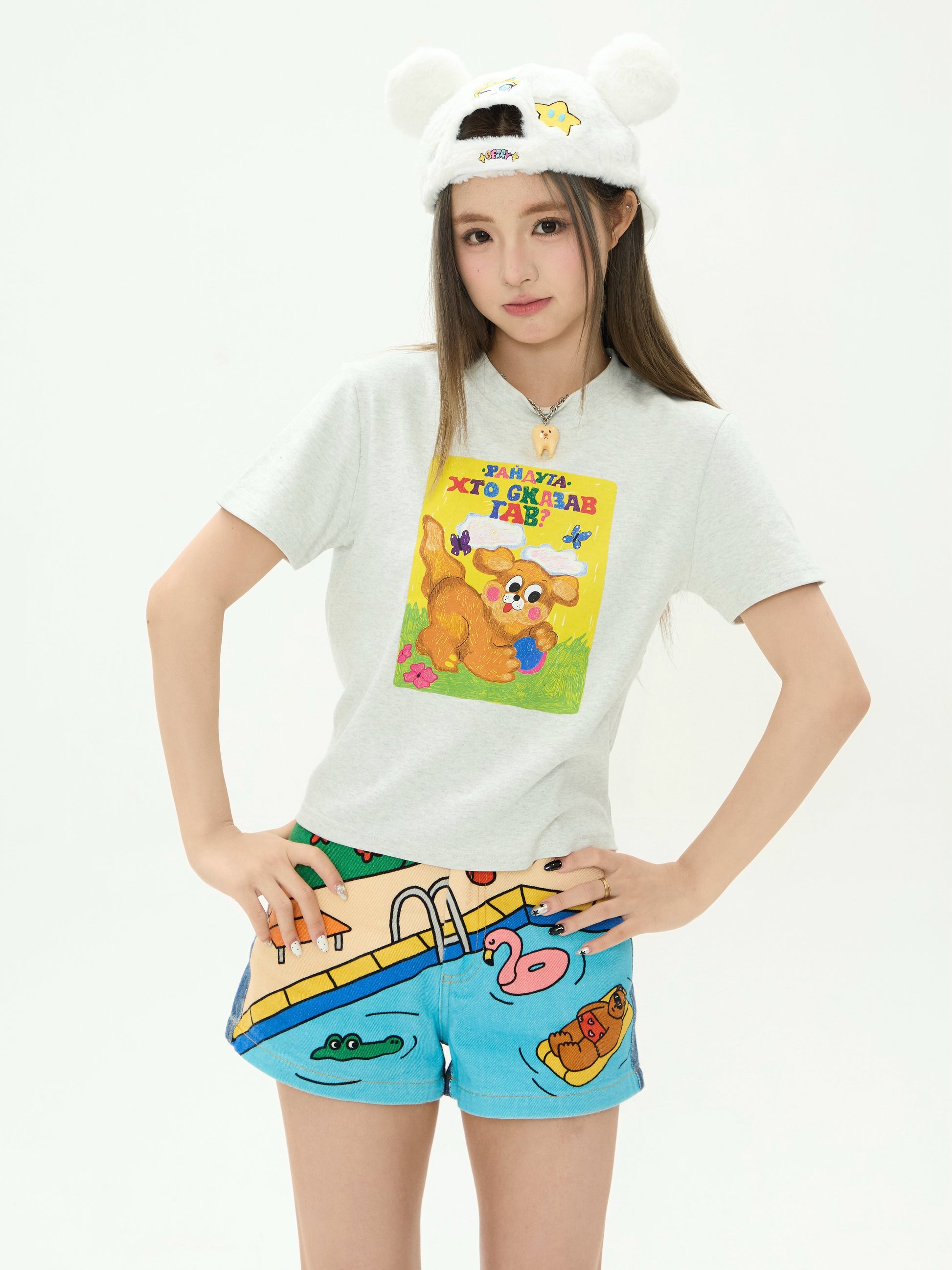 Robootoo - Blue Pool Print Denim Shorts shorts Robootoo