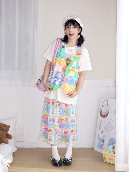 Robootoo - Pastel Print Loose Vest Top vest Robootoo