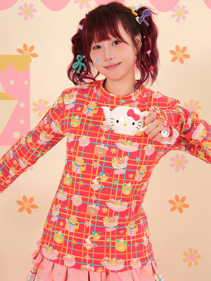 NIKKOU - Kawaii Knitted Base Layer Top with Lace Cuffs shirt Nikkou home