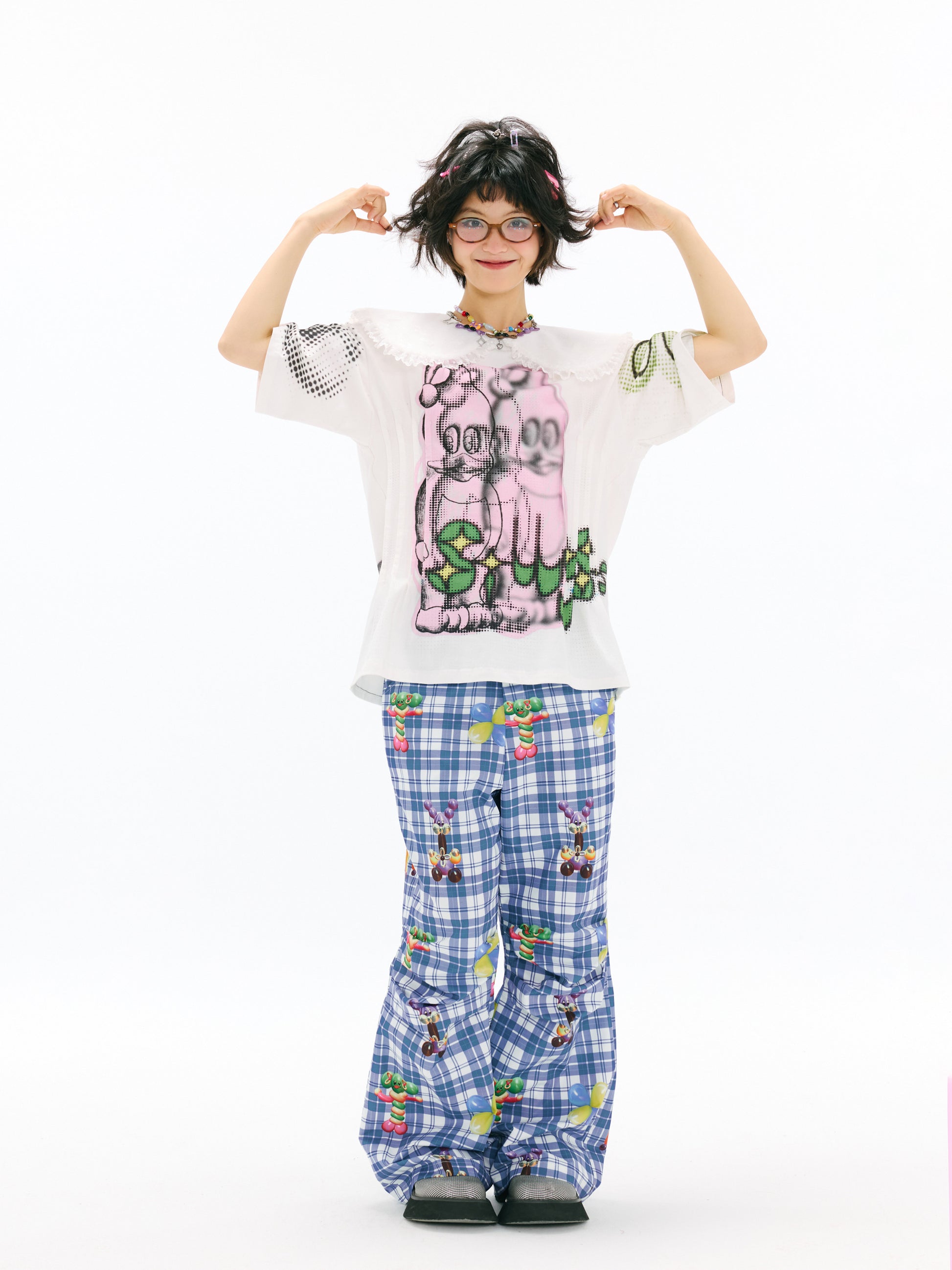 sillysis - Kawaii Plaid Multi-Way Pants pants sillysis