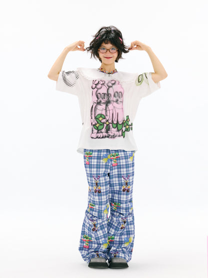 sillysis - Kawaii Plaid Multi-Way Pants pants sillysis