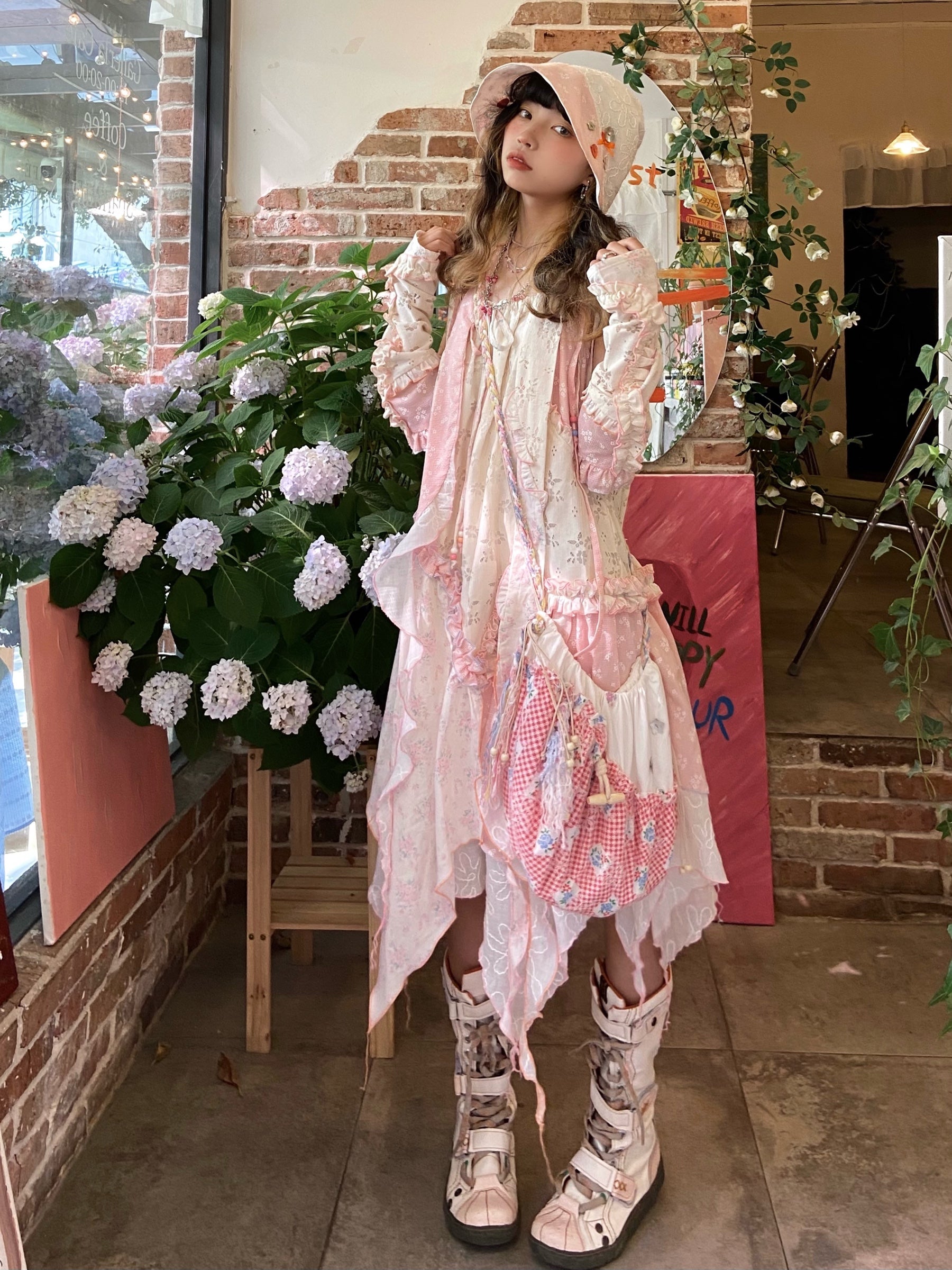 ShiChang Sweet Irregular Dress | Beach Patchwork Dress | Broken Aesthetic Holiday Cami Dress dress ShiChang