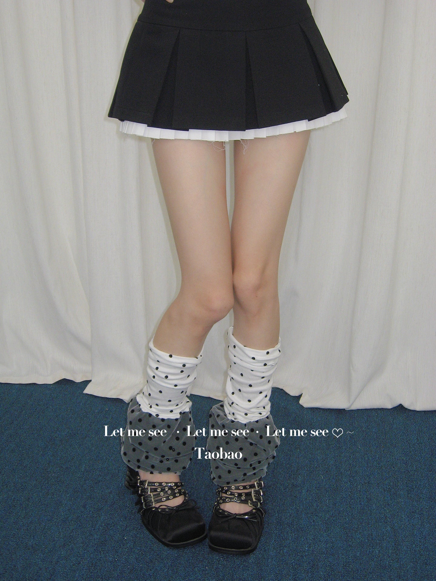 LET ME SEE - Kawaii Patchwork Polka Dot Leg Warmers leg warmmers let me see