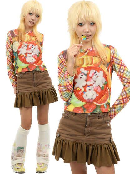 NIHON KIDS - Decora Kei Long Sleeve Top Colorful Cute