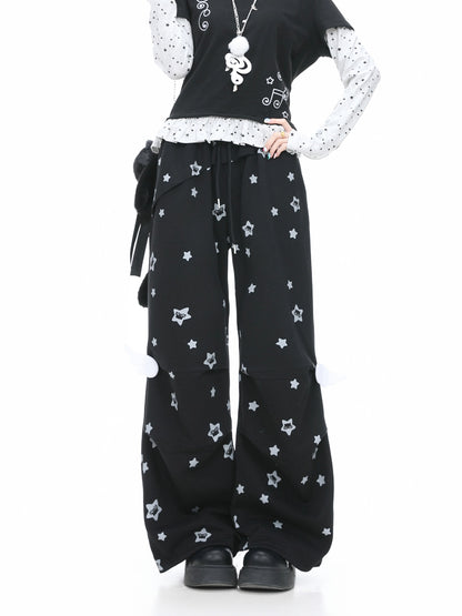 Languid Park - Wing Pleated Straight Pants pants Languid Park Black S