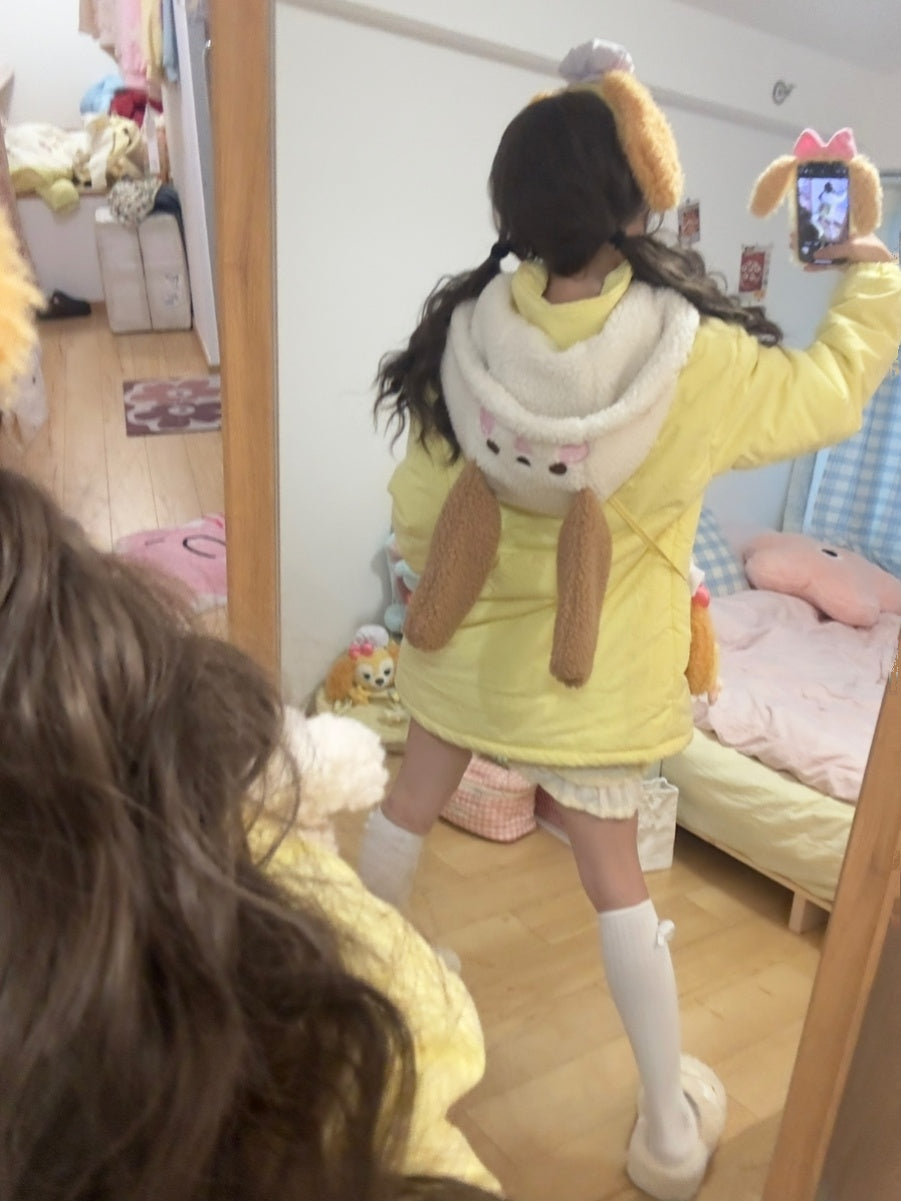 Blurred Bear - Kawaii Puppy Embroidered Down Jacket coat Blurred Bear