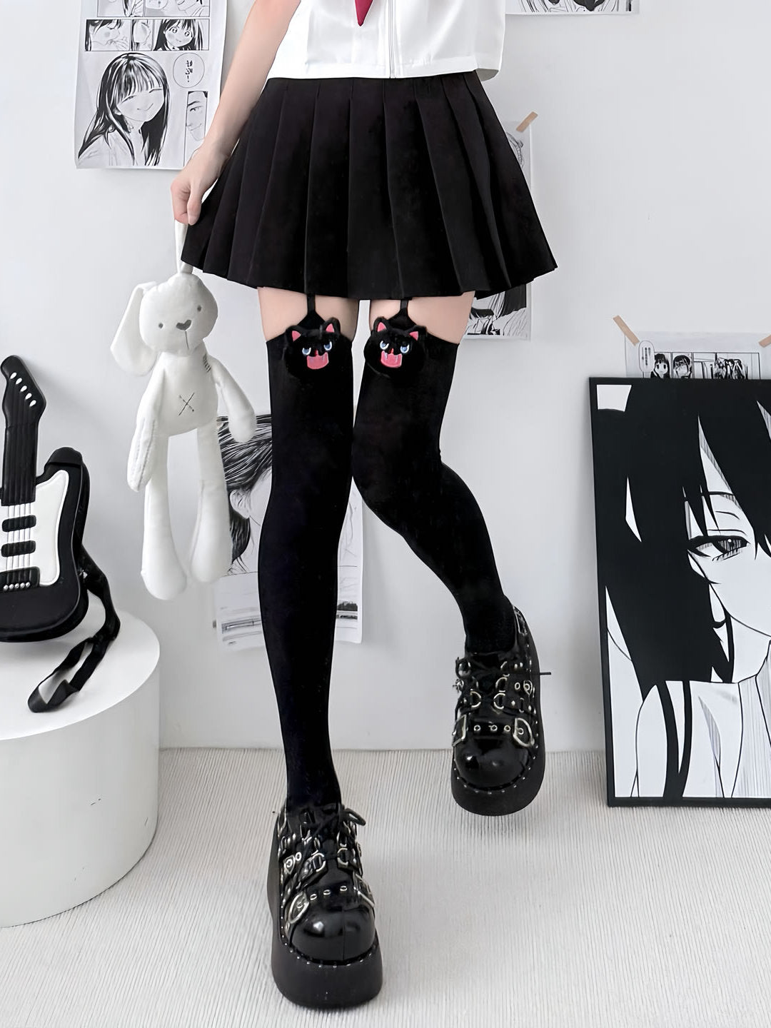 2 Bears - Kawaii Over Knee Socks Velvet Lolita Sweetheart Long Stockings tights 2 bears