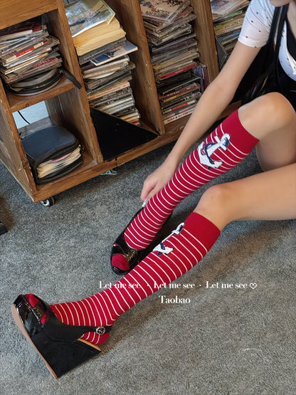 LET ME SEE - Decora Kei Striped Calf Socks socks let me see